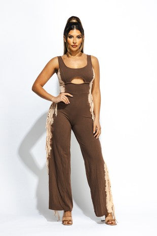 For The Frills Bleached Two Tone Jumpsuit