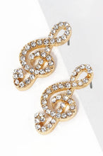 Crystal Pave Music Note Stud Earrings