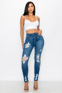 Women's High Rise Distroyed Skinny Jean - Plus