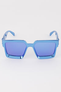 Retro Square Metallic Sunglasses
