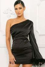 At My Best Satin One Shoulder Mini Dress