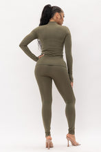 Solid Color Seamless Two Piece Legging Set
