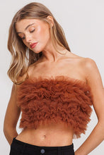 Ruffled Tulle Tube Crop Top