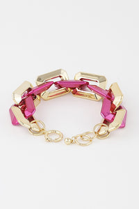 Two Toned Link Chain Bracelet
