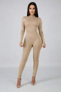 Solid Color Long Sleeve Catsuit