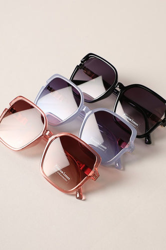Thin Square Shaped One Tone Frame Sunglasses