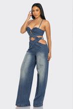 Poetic Justice Denim Cutout Wide-Leg Jumpsuit