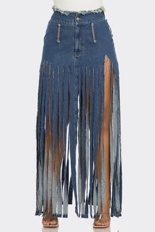 NWT Reba Size 8 Ruffle Trim A-Line Stretch Dark Wash Denim Skirt NWT Reba Size 8 Ruffle Trim A-Line Stretch Dark Wash Denim Skirt