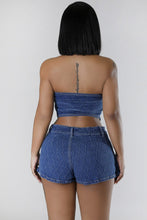 On the Grind Denim Halter Top And Skort Set