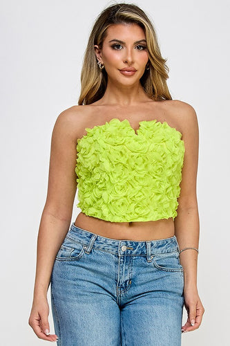 Spring Fling Strapless Floral Mesh Corset Top