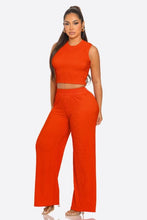 Crinkle Wide Pants Set Two Piece