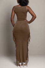 Hot Mimi Sleeveless Fringe Maxi Dress