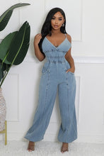 Going Anywhere Denim V Neck Jumpsuit