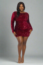 Velvatini Sequin Low Back Mini Dress - Plus