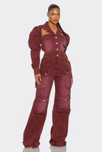 Vintage Inspired Denim Cargo Jumpsuit - Plus