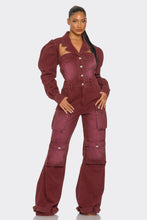 Vintage Inspired Denim Cargo Jumpsuit - Plus