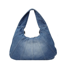 Denim Wrinkled Hobo Bag