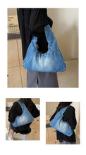 Denim Wrinkled Hobo Bag