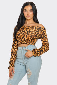 Women's Fold Over Off Shoulder Crop Top - Plus