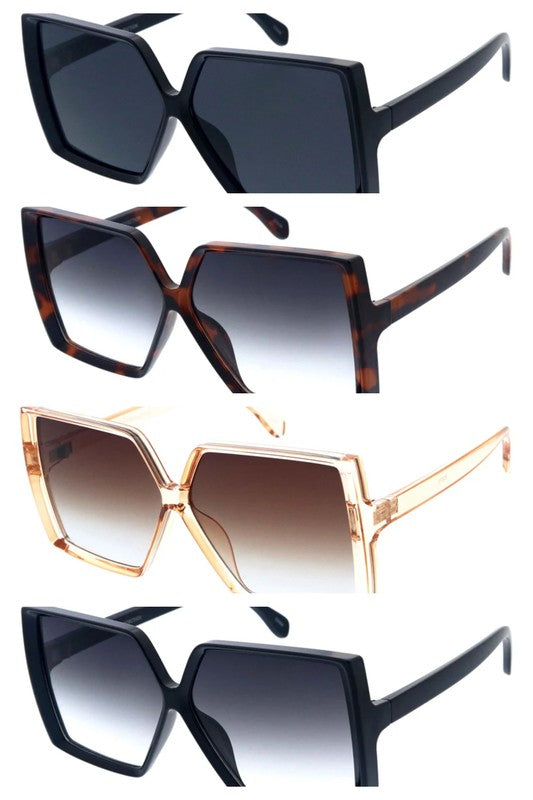 Large Geometric Square Lens Sunglasses