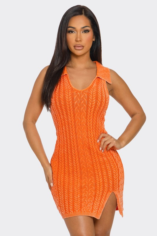 Down to Lounge Mineral Wash Mini Dress Large / Orange Down to Lounge Mineral Wash Mini Dress Large / Orange