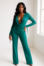 Cowl Neck Long Sleeve Top & Wide Leg Pants Set