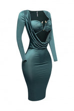 Feeling My Curves Cowl Drape Midi Dress - Plus