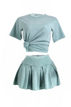 Mineral Wash Oversized T-shirt and Skirt Set