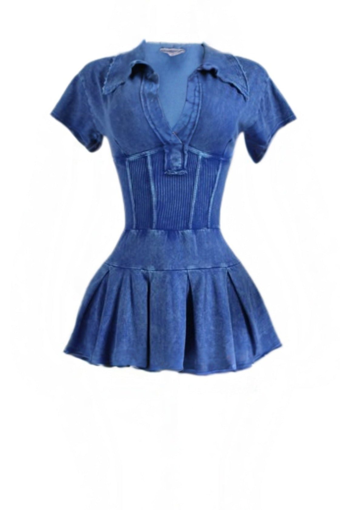 strapless open back dress Mineral Wash Pleated Corset Skater Mini Dress – Blacque Onyx Apparel