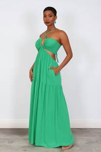 Kona Island Crinkle Wide Leg Cutout Jumpsuit