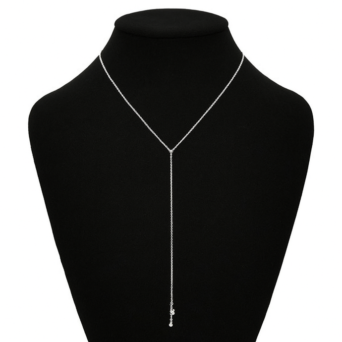 Long Tassel Pearl Drop Chain Necklace