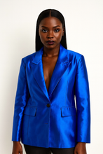 Shine All Day Oversized Satin Blazer