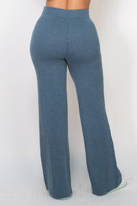 Long Sleeve Flare Leg Knit Loungwear Set