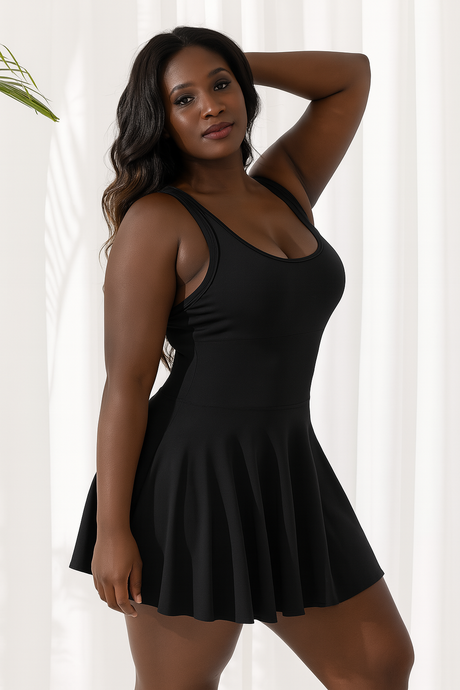 Sleeveless Cross Back Tennis Dress W/Shorts