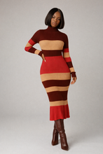 The Mix Up Knit Striped Midi Dress