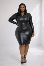 Feeling Delicious Leather Bodycon Midi Dress - Plus