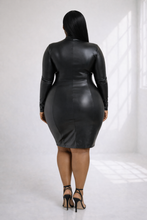 Feeling Delicious Leather Bodycon Midi Dress - Plus
