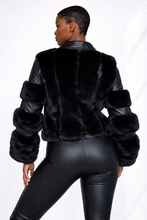 Bossy Chic Fur Panel Leather Moto Jacket
