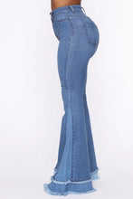High Rise Two Tone Flare Jeans