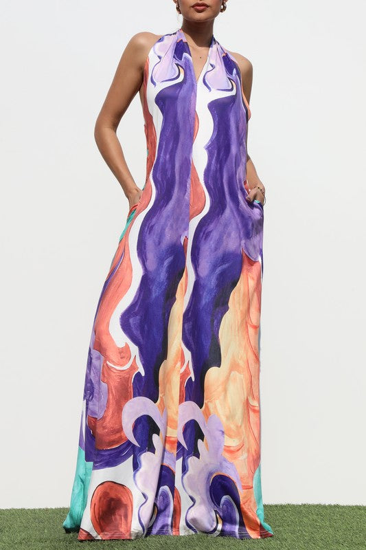 She's On Point Maxi Halter Dress