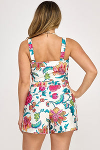 Daytime Glow Two-Piece Floral Short Set