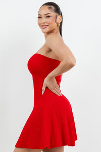 Lover Girl Fit And Flare Strapless Mini Dress