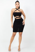 Confident Beauty Crisscross Halter Mini Dress