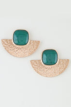 Bright Aztec Stone Half Moon Earrings