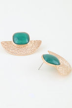 Bright Aztec Stone Half Moon Earrings