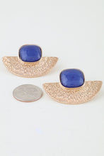 Bright Aztec Stone Half Moon Earrings