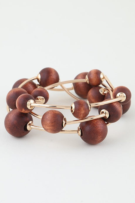 Multi Stone Beaded Tube Bracelet
