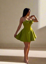 Strapless Barbie Bow Flare Mini Dress