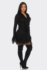 I'm Different Fringe Sweater Skirt Set