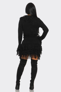 I'm Different Fringe Sweater Skirt Set